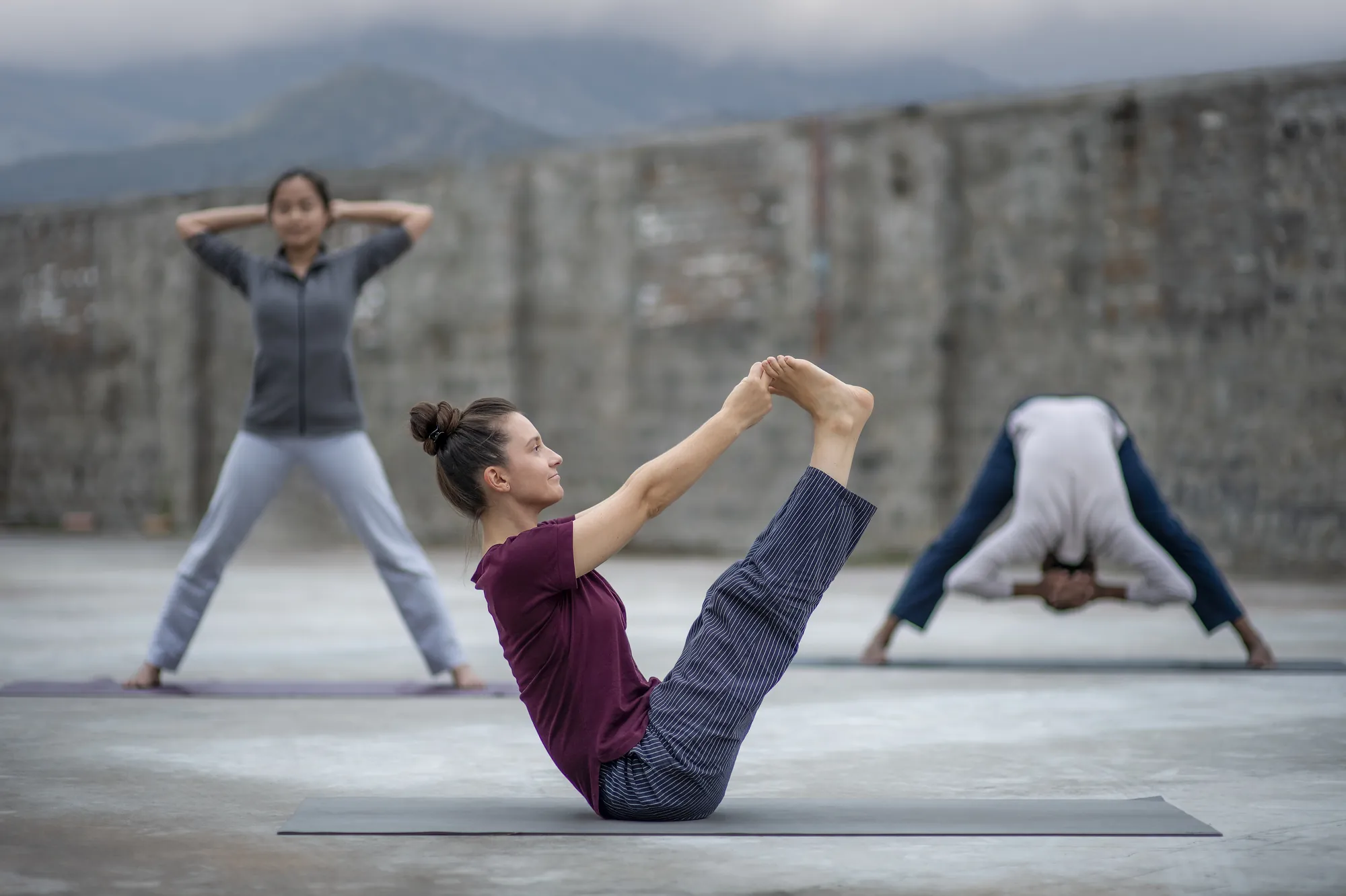 Dynamic yoga-based Angamardhana practice at Adiyoga in Earlwood