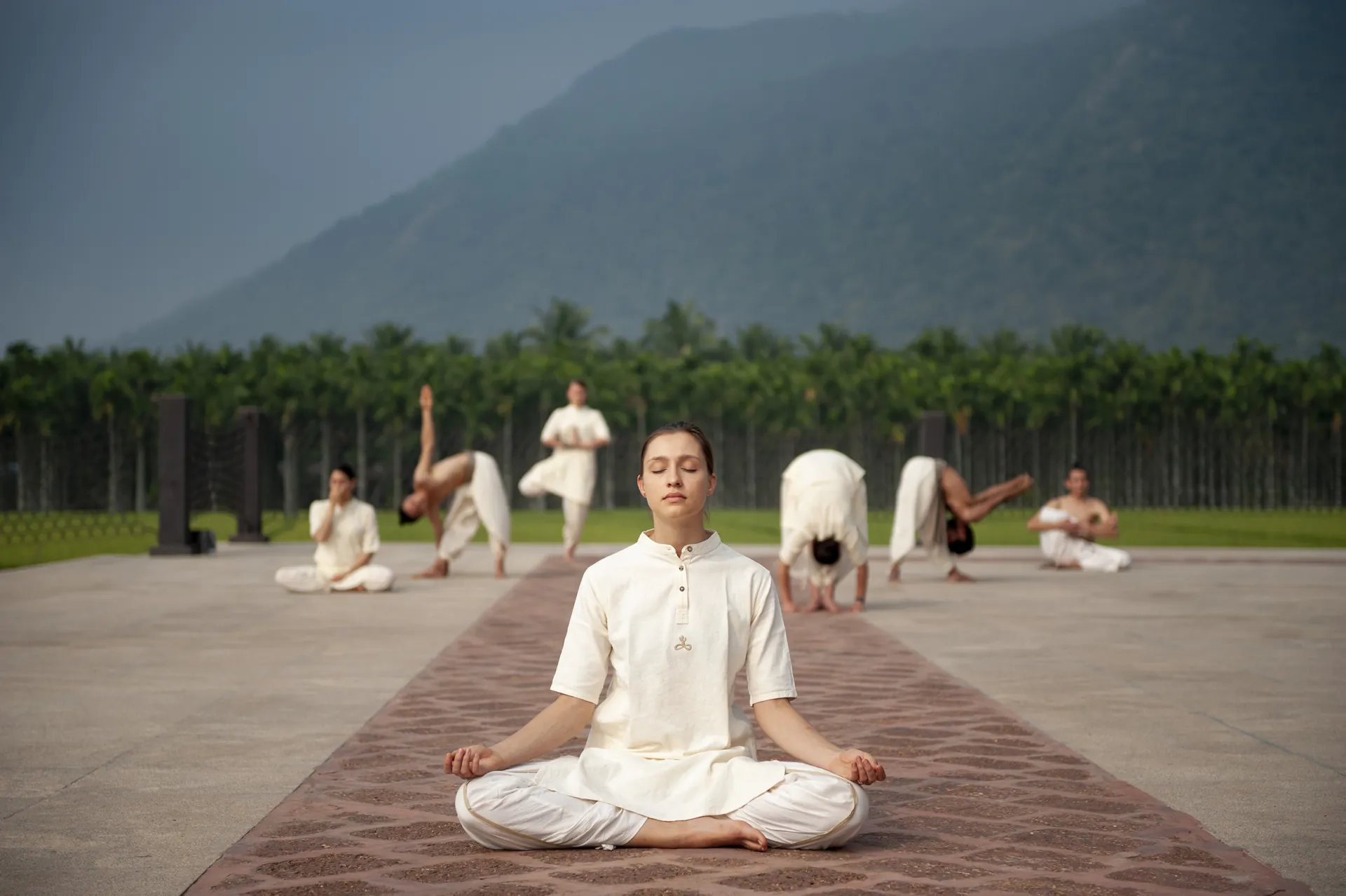 Classical Isha Hatha Yoga practice at Adiyoga in Earlwood